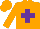 Silk - Orange body, purple saint's cross andre, orange arms, orange cap