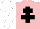 Silk - Pink, black cross of lorraine, white sleeves & cap