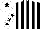 Silk - Black & white stripes, white sleeves, black stars, white cap, black star