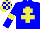 Silk - Blue-light body, yellow cross of lorraine, blue-light arms, yellow armlets, yellow cap, blue-light checked