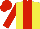 Silk - Yellow body, red stripe, red arms, yellow diaboloes, red cap