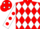 Silk - Red and White diamonds, White sleeves, Red spots, Red cap, White spots