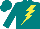 Silk - Teal, yellow lightning bolt