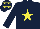 Silk - Dark blue, yellow star, dark blue sleeves, yellow stars on cap