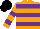 Silk - Orange body, purple hooped, orange arms, purple hooped, black cap