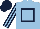 Silk - Light blue, dark blue hollow box, striped sleeves and cap