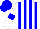 Silk - White, blue stripes, blue armlets, blue cap