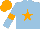 Silk - Light blue, orange star, orange armlets, orange cap