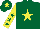 Silk - Dark green, yellow star, dark green stars on yellow sleeves, dark green cap, yellow star