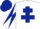 Silk - White, Dark Blue Cross of Lorraine, diabolo on sleeves, Dark Blue cap