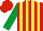 Silk - Red and yellow stripes, emerald green sleeves