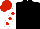 Silk - Black, red dots on white sleeves, red cap