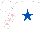 Silk - White, royal blue star, pink stars on white sleeves, white cap