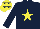 Silk - dark blue, yellow star, dark blue stars on yellow cap