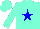 Silk - aqua, blue star