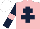 Silk - PINK, DARK BLUE Cross of Lorraine, DARK BLUE sleeves, PINK armlets, white cap