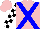 Silk - Pink, blue cross sashes, black blocks on white sleeves