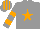 Silk - Grey, orange star, hooped sleeves, striped cap
