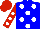 Silk - Blue, white spots, red sleeves, white spots, red cap