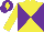 Silk - Yellow and purple diabolo, purple cap, yellow diamond