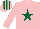 Silk - Pink, dark green star, striped cap