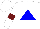 Silk - White, blue triangle, burgundy armlet on sleeves, white cap