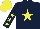 Silk - DARK BLUE, YELLOW star, DARK BLUE sleeves, YELLOW stars and cap