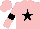 Silk - Pink, black star, pink arms, black armlets, pink cap