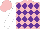 Silk - pink, purple diamonds, white sleeves, pink cap