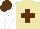 Silk - Beige body, brown saint's cross andre, white arms, brown cap