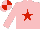 Silk - Pink, red star, red stars on arms, pink and red quartered cap