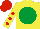 Silk - Yellow, emerald green disc, yellow sleeves, red spots, red cap