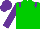 Silk - Green-light body, purple epaulettes, purple arms, purple cap