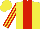 Silk - Yellow, red panel, red stripes on sleeves