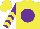 Silk - Yellow, purple ball, yellow chevrons on purple sleeves