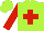 Silk - Lime green, red cross, red sleeves, lime green cap