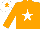 Silk - Orange, white star, white cap, orange star