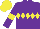 Silk - Purple, yellow diamond hoop, armlets and cap