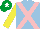 Silk - Light blue, pink cross belts, yellow sleeves, emerald green cap, white star