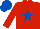 Silk - Red, royal blue star, royal blue cap