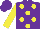 Silk - Purple , yellow dots, yellow sleeves