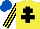 Silk - Yellow, black cross of lorraine, striped sleeves, royal blue cap