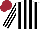 Silk - White body, black striped, white arms, black striped, garnet cap