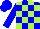 Silk - Blue and silver, lime green blocks