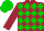 Silk - Garnet body, big-green three diamonds, garnet arms, big-green cap