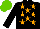 Silk - Black, orange stars, light green cap