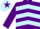 Silk - PURPLE & LIGHT BLUE CHEVRONS, light blue cap, purple star