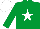 Silk - Emerald green, white star, white cap