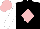 Silk - Black, white star, pink diamond,  white sleeves, pink cap