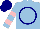 Silk - Light blue, navy circle, pink hoops on sleeves, navy cap